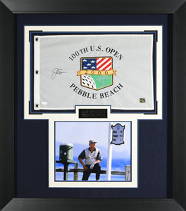 Jack Nicklaus "Pebble Beach" Autographed Flag display